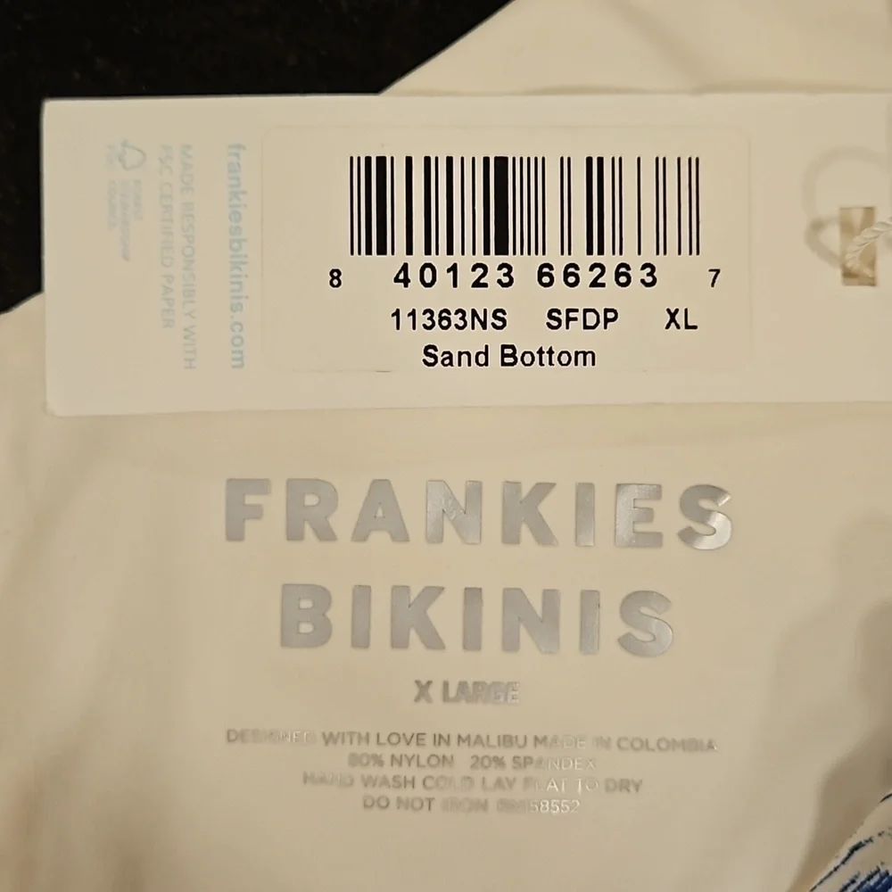 💕FRANKIES BIKINIS💕 Sand String Bikini Bottom ~ Surfer Dude Print XL NWT